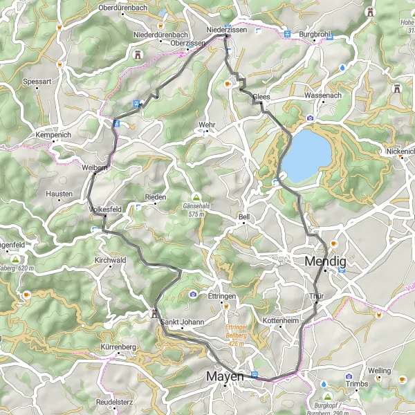Karten-Miniaturansicht der Radinspiration "Rundtour durch Mosel und Rhein" in Koblenz, Germany. Erstellt vom Tarmacs.app-Routenplaner für Radtouren