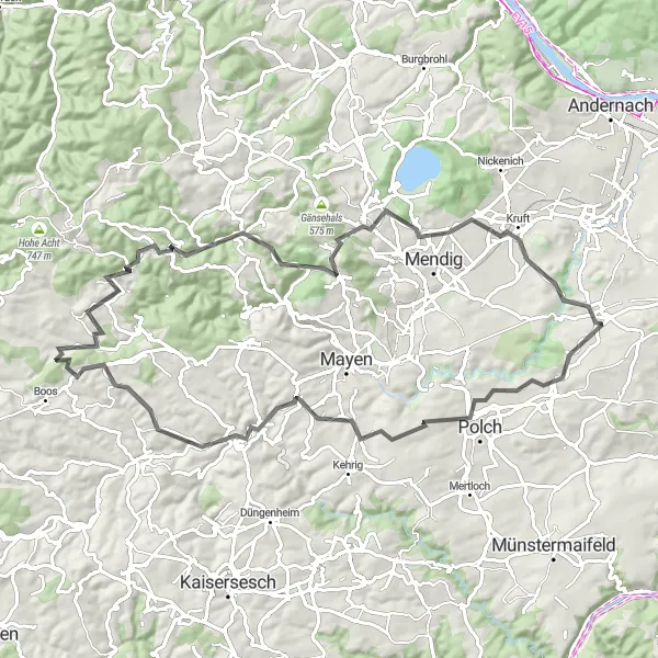 Karten-Miniaturansicht der Radinspiration "Entlang der Elz" in Koblenz, Germany. Erstellt vom Tarmacs.app-Routenplaner für Radtouren