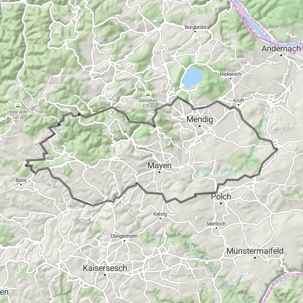 Map miniature of "Cultural Charm Tour" cycling inspiration in Koblenz, Germany. Generated by Tarmacs.app cycling route planner