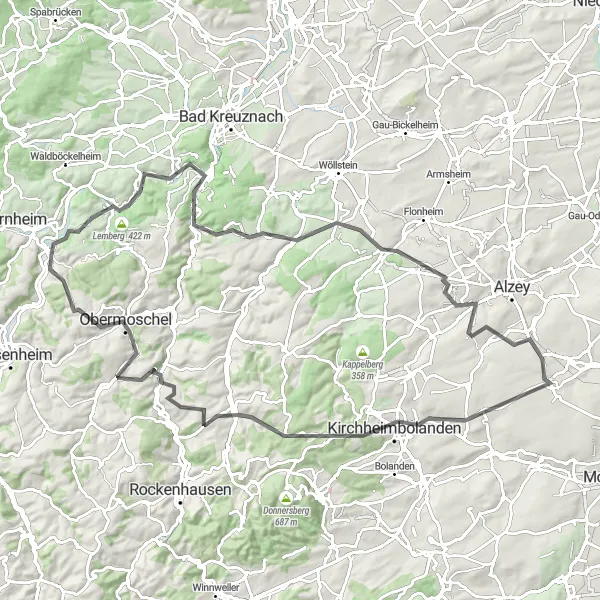 Karten-Miniaturansicht der Radinspiration "Panoramablicke und historische Stätten" in Koblenz, Germany. Erstellt vom Tarmacs.app-Routenplaner für Radtouren