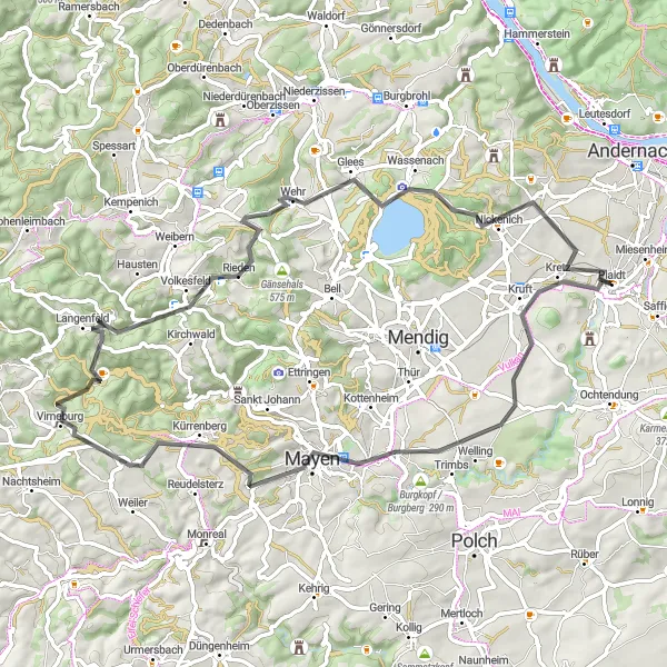 Karten-Miniaturansicht der Radinspiration "Vulkan Eifel Tour" in Koblenz, Germany. Erstellt vom Tarmacs.app-Routenplaner für Radtouren