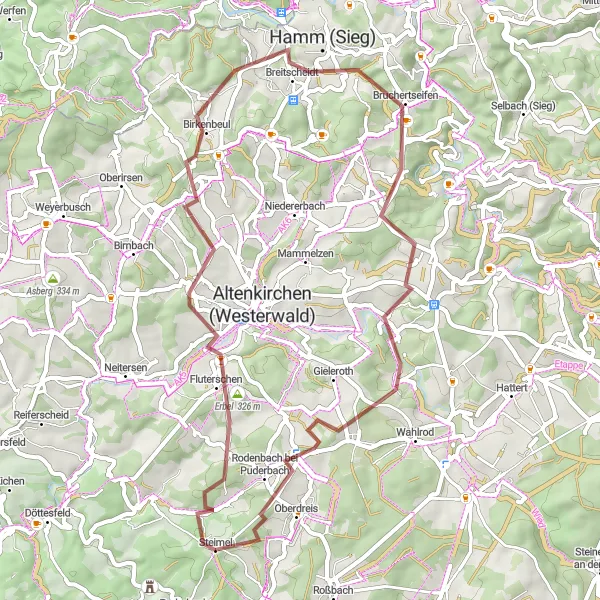 Karten-Miniaturansicht der Radinspiration "Gravelabenteuer durch die malerische Landschaft von Koblenz" in Koblenz, Germany. Erstellt vom Tarmacs.app-Routenplaner für Radtouren
