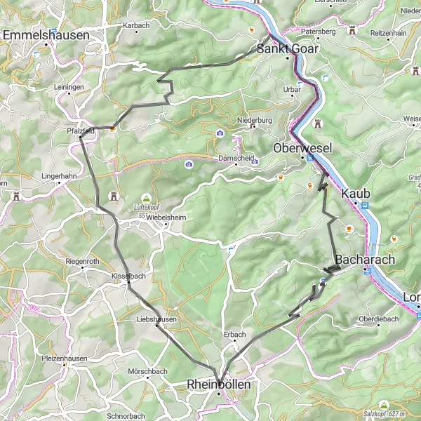 Karten-Miniaturansicht der Radinspiration "Rheintal Erkundung" in Koblenz, Germany. Erstellt vom Tarmacs.app-Routenplaner für Radtouren