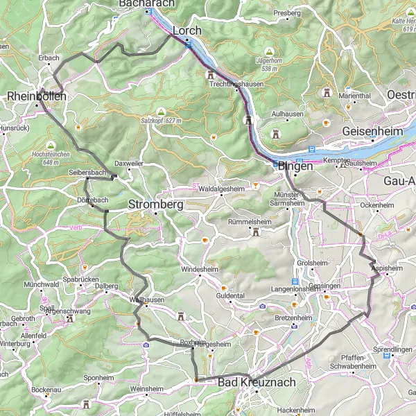 Karten-Miniaturansicht der Radinspiration "Rheinböllen nach Zangenberg und Hergenfeld" in Koblenz, Germany. Erstellt vom Tarmacs.app-Routenplaner für Radtouren