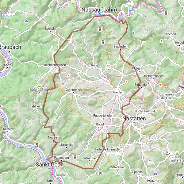 Karten-Miniaturansicht der Radinspiration "Loreley-Entdeckungstour" in Koblenz, Germany. Erstellt vom Tarmacs.app-Routenplaner für Radtouren