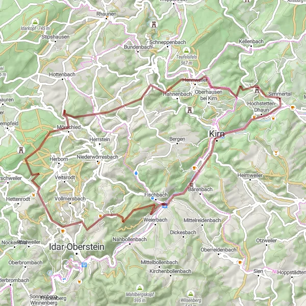 Map miniature of "The Gravel Challenge" cycling inspiration in Koblenz, Germany. Generated by Tarmacs.app cycling route planner