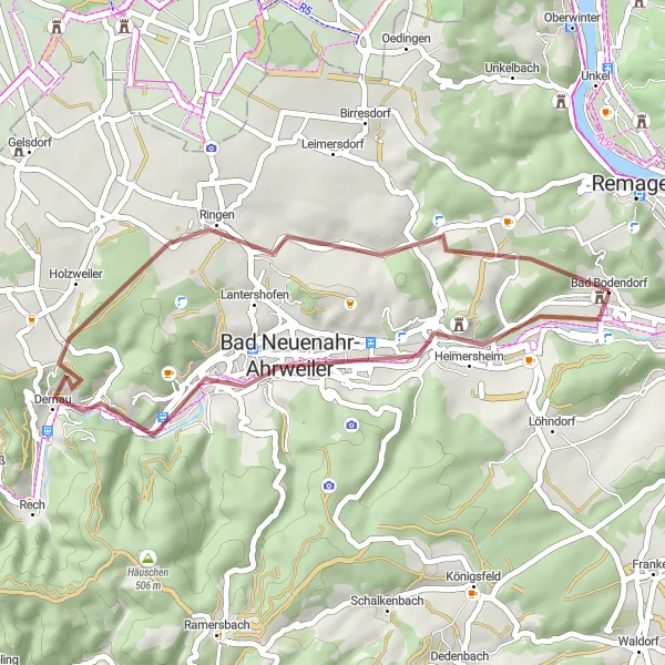 Karten-Miniaturansicht der Radinspiration "Vulkan Gravel Adventure" in Koblenz, Germany. Erstellt vom Tarmacs.app-Routenplaner für Radtouren