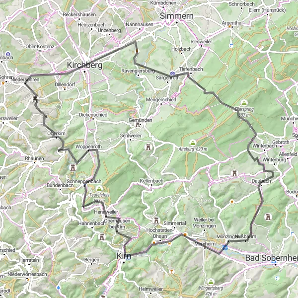 Map miniature of "Koblenz Road Loop" cycling inspiration in Koblenz, Germany. Generated by Tarmacs.app cycling route planner
