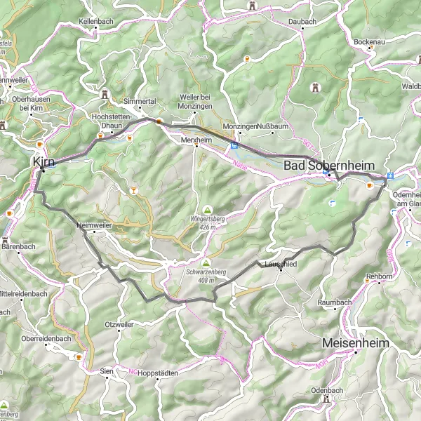 Karten-Miniaturansicht der Radinspiration "Rund um Staudernheim" in Koblenz, Germany. Erstellt vom Tarmacs.app-Routenplaner für Radtouren