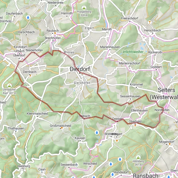 Karten-Miniaturansicht der Radinspiration "35 km Gravel-Strecke mit 566 m Aufstieg" in Koblenz, Germany. Erstellt vom Tarmacs.app-Routenplaner für Radtouren