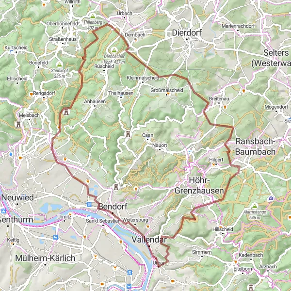 Karten-Miniaturansicht der Radinspiration "Magische Orte entdecken auf der Koblenz Radtour" in Koblenz, Germany. Erstellt vom Tarmacs.app-Routenplaner für Radtouren