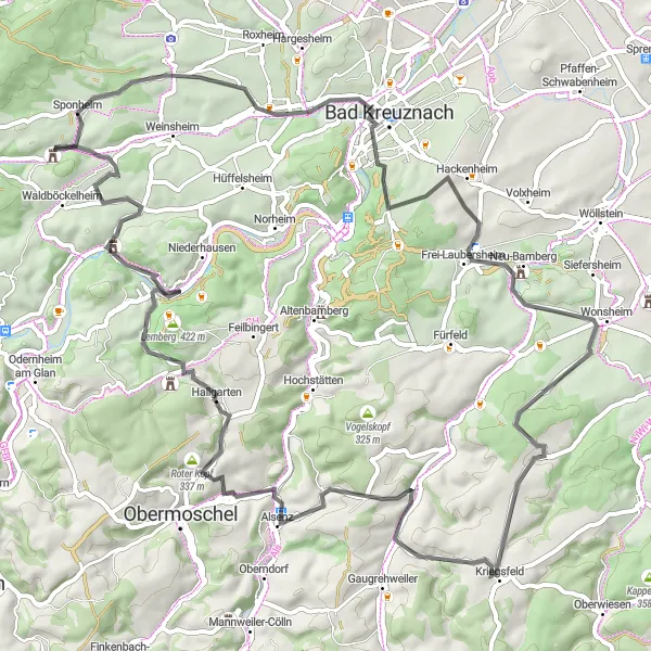 Karten-Miniaturansicht der Radinspiration "Weinberge und Naturparks entlang des Rheins" in Koblenz, Germany. Erstellt vom Tarmacs.app-Routenplaner für Radtouren