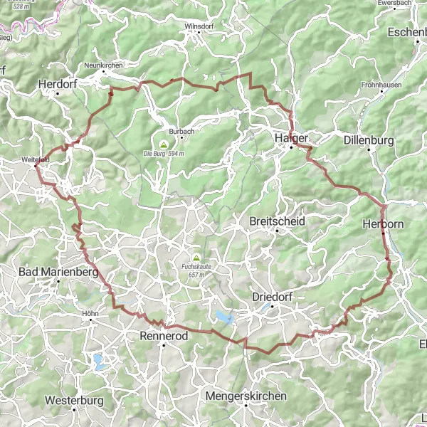 Karten-Miniaturansicht der Radinspiration "Abenteuerliche Tour durch die Natur und historische Orte" in Koblenz, Germany. Erstellt vom Tarmacs.app-Routenplaner für Radtouren