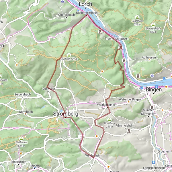 Karten-Miniaturansicht der Radinspiration "Naturschönheiten und idyllische Dörfer" in Koblenz, Germany. Erstellt vom Tarmacs.app-Routenplaner für Radtouren