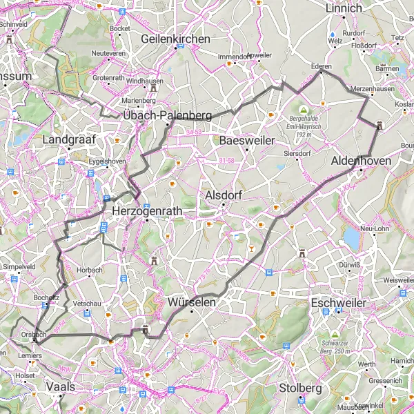 Map miniature of "Journey to Engelsdorf" cycling inspiration in Köln, Germany. Generated by Tarmacs.app cycling route planner