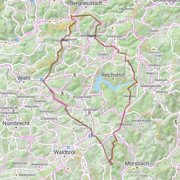 Map miniature of "Nature Escape" cycling inspiration in Köln, Germany. Generated by Tarmacs.app cycling route planner