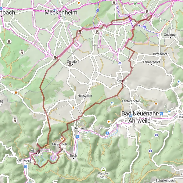 Map miniature of "Mayschoß Adventure" cycling inspiration in Köln, Germany. Generated by Tarmacs.app cycling route planner