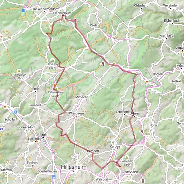 Map miniature of "Burg Blankenheim Tour" cycling inspiration in Köln, Germany. Generated by Tarmacs.app cycling route planner