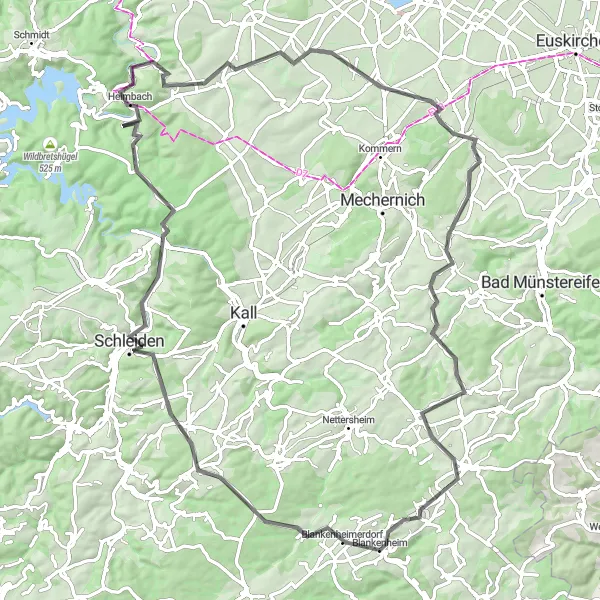 Karten-Miniaturansicht der Radinspiration "Durch die Eifel nach Burg Blankenheim" in Köln, Germany. Erstellt vom Tarmacs.app-Routenplaner für Radtouren