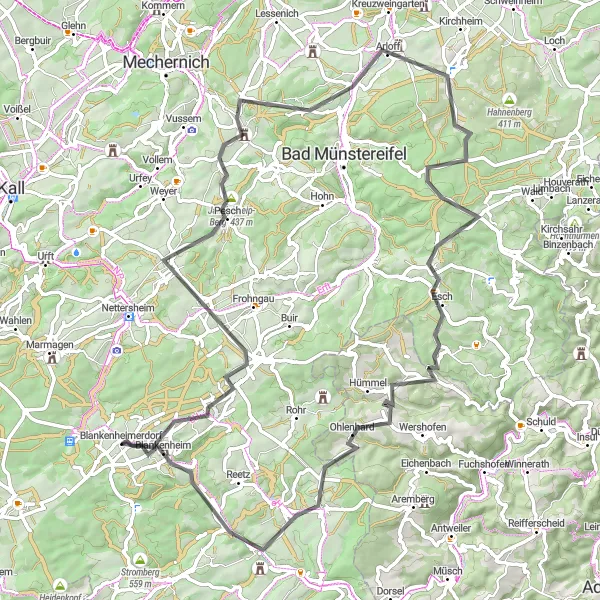 Karten-Miniaturansicht der Radinspiration "Historische Rundtour um Blankenheim" in Köln, Germany. Erstellt vom Tarmacs.app-Routenplaner für Radtouren