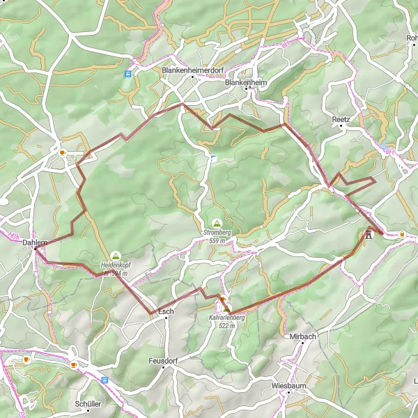 Karten-Miniaturansicht der Radinspiration "Radweg durch die Eifel Berge" in Köln, Germany. Erstellt vom Tarmacs.app-Routenplaner für Radtouren