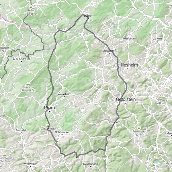 Map miniature of "Eifel Explorer" cycling inspiration in Köln, Germany. Generated by Tarmacs.app cycling route planner