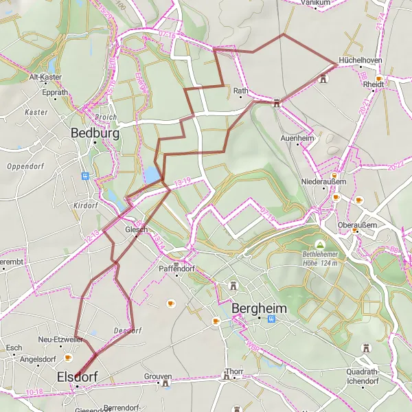 Map miniature of "The Gravel Exploratory Route" cycling inspiration in Köln, Germany. Generated by Tarmacs.app cycling route planner