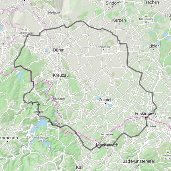 Map miniature of "Epic Eifel Adventure" cycling inspiration in Köln, Germany. Generated by Tarmacs.app cycling route planner