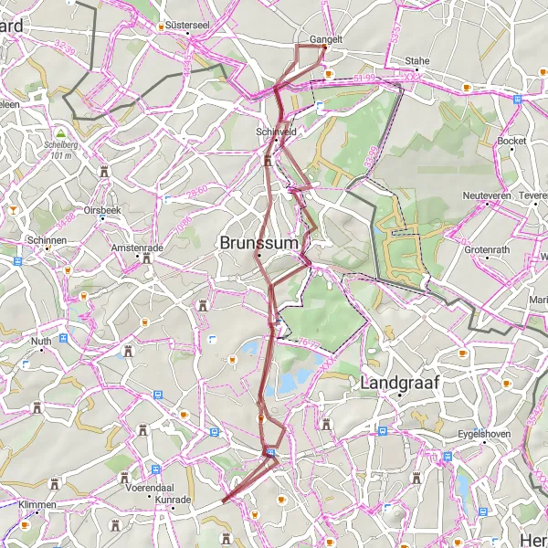 Map miniature of "Brunssum Gravel Adventure" cycling inspiration in Köln, Germany. Generated by Tarmacs.app cycling route planner