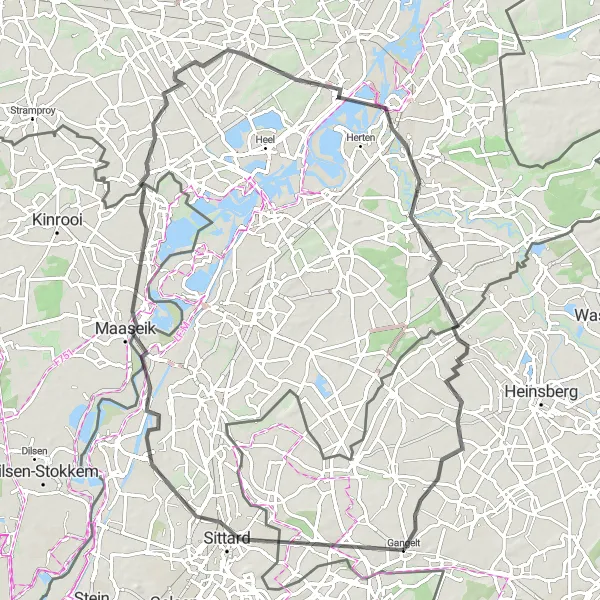 Map miniature of "Gangelt Explorer" cycling inspiration in Köln, Germany. Generated by Tarmacs.app cycling route planner