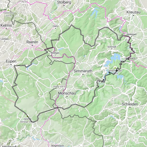 Map miniature of "Eifel Epic Road Challenge" cycling inspiration in Köln, Germany. Generated by Tarmacs.app cycling route planner