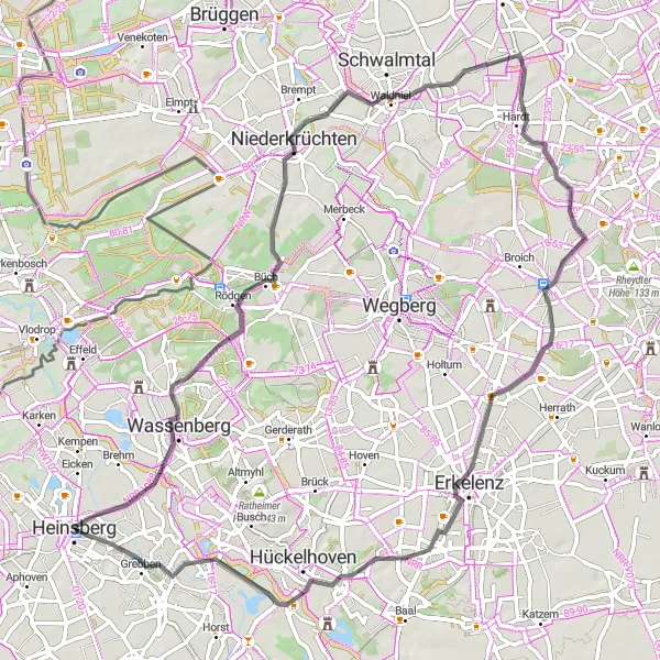 Karten-Miniaturansicht der Radinspiration "Rheinland Route" in Köln, Germany. Erstellt vom Tarmacs.app-Routenplaner für Radtouren