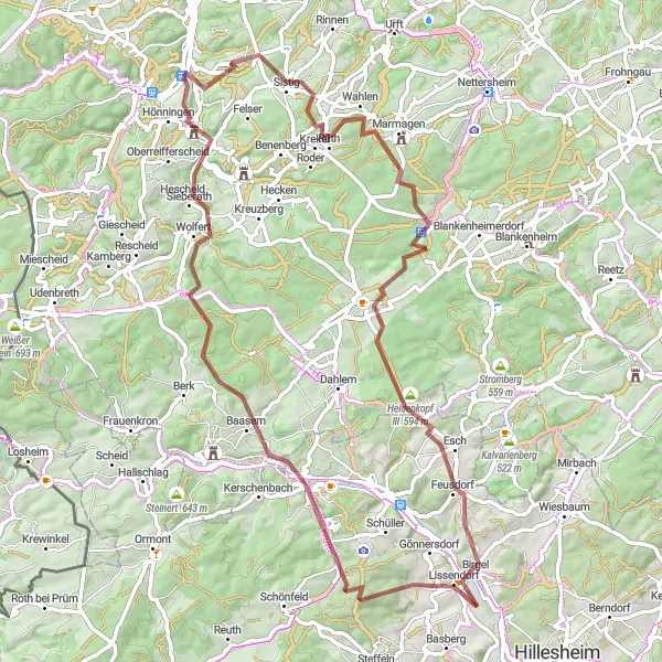 Karten-Miniaturansicht der Radinspiration "Eifeler Naturerlebnis" in Köln, Germany. Erstellt vom Tarmacs.app-Routenplaner für Radtouren