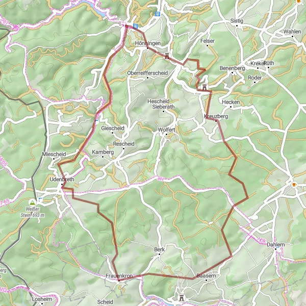 Karten-Miniaturansicht der Radinspiration "Natur pur in der Eifel" in Köln, Germany. Erstellt vom Tarmacs.app-Routenplaner für Radtouren