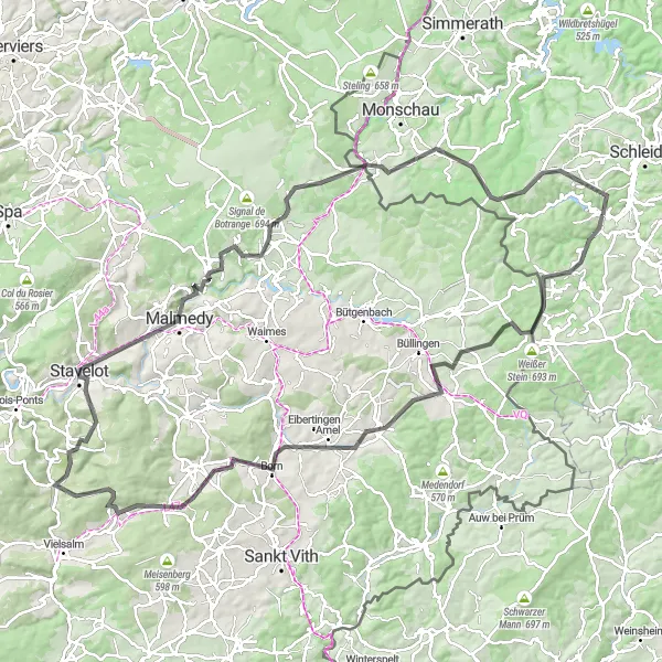 Karten-Miniaturansicht der Radinspiration "Abenteuerliche Ardennen" in Köln, Germany. Erstellt vom Tarmacs.app-Routenplaner für Radtouren