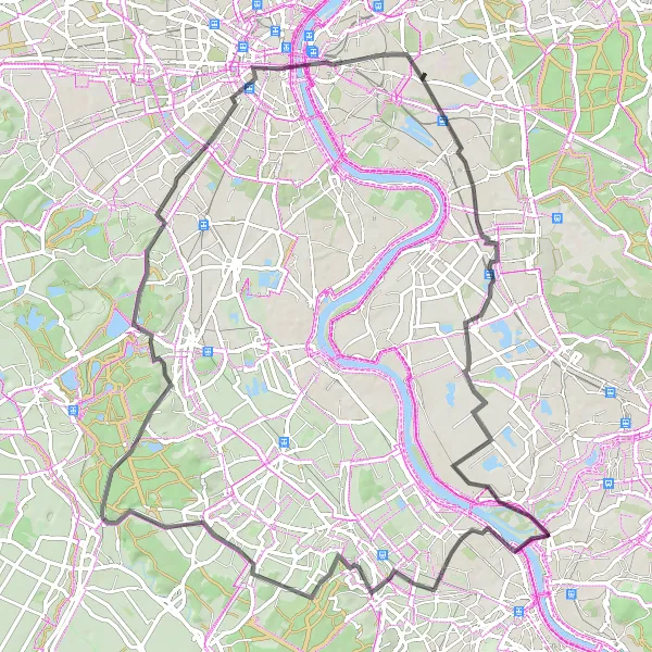 Map miniature of "Alfter Loop" cycling inspiration in Köln, Germany. Generated by Tarmacs.app cycling route planner