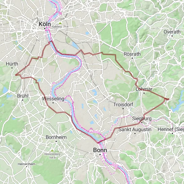 Karten-Miniaturansicht der Radinspiration "Rhein-Eifel-Runde" in Köln, Germany. Erstellt vom Tarmacs.app-Routenplaner für Radtouren
