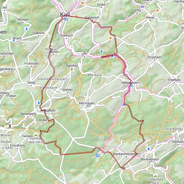 Karten-Miniaturansicht der Radinspiration "Entdeckungstour durch Nettersheim" in Köln, Germany. Erstellt vom Tarmacs.app-Routenplaner für Radtouren