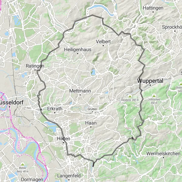 Karten-Miniaturansicht der Radinspiration "Rennradtour durch das Bergische Land" in Köln, Germany. Erstellt vom Tarmacs.app-Routenplaner für Radtouren