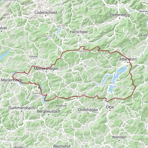 Karten-Miniaturansicht der Radinspiration "Epic Mountainbike-Abenteuer im Bergischen Land" in Köln, Germany. Erstellt vom Tarmacs.app-Routenplaner für Radtouren