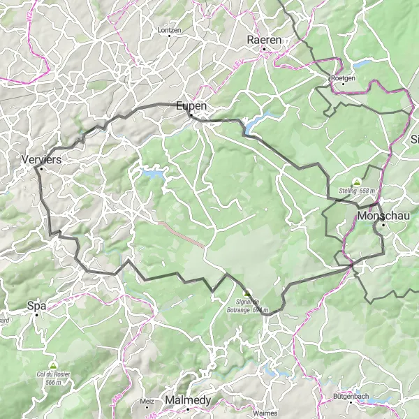 Map miniature of "Eifel Road Adventure" cycling inspiration in Köln, Germany. Generated by Tarmacs.app cycling route planner