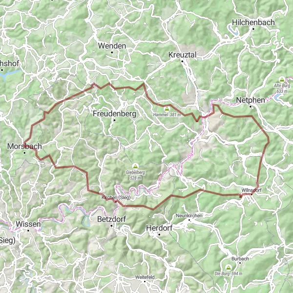 Map miniature of "Crottorf Loop" cycling inspiration in Köln, Germany. Generated by Tarmacs.app cycling route planner