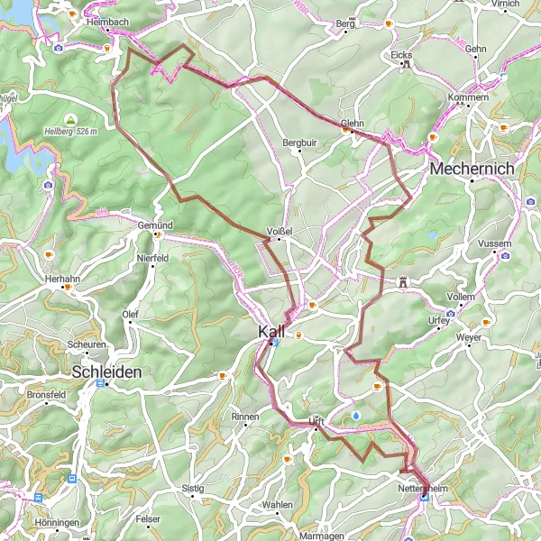 Karten-Miniaturansicht der Radinspiration "Gravel Radtour nach Keldenich" in Köln, Germany. Erstellt vom Tarmacs.app-Routenplaner für Radtouren