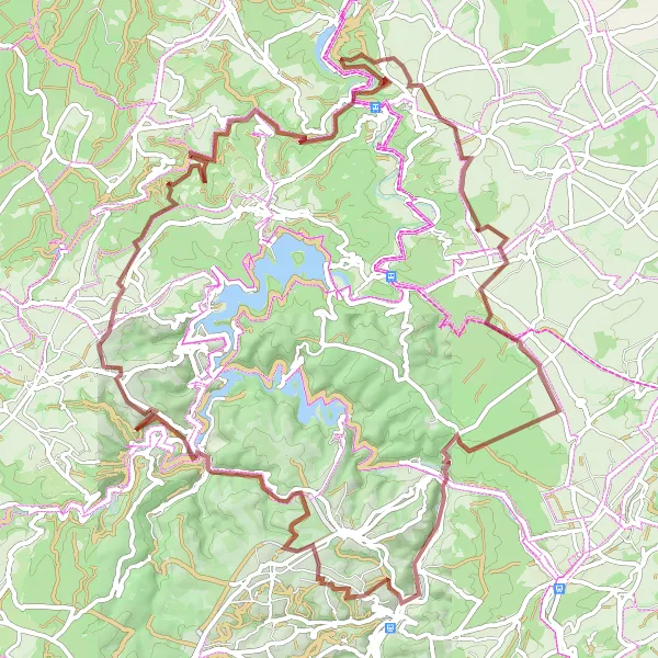 Map miniature of "Thrilling Gravel Adventure in the Wilderness near Nideggen" cycling inspiration in Köln, Germany. Generated by Tarmacs.app cycling route planner