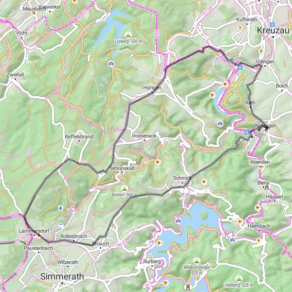 Karten-Miniaturansicht der Radinspiration "Burgen und Natur" in Köln, Germany. Erstellt vom Tarmacs.app-Routenplaner für Radtouren