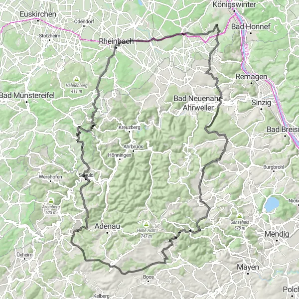Karten-Miniaturansicht der Radinspiration "Berglandschaften und Historische Orte Tour" in Köln, Germany. Erstellt vom Tarmacs.app-Routenplaner für Radtouren