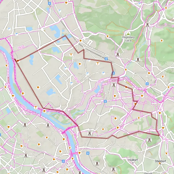 Map miniature of "Troisdorf Delight" cycling inspiration in Köln, Germany. Generated by Tarmacs.app cycling route planner