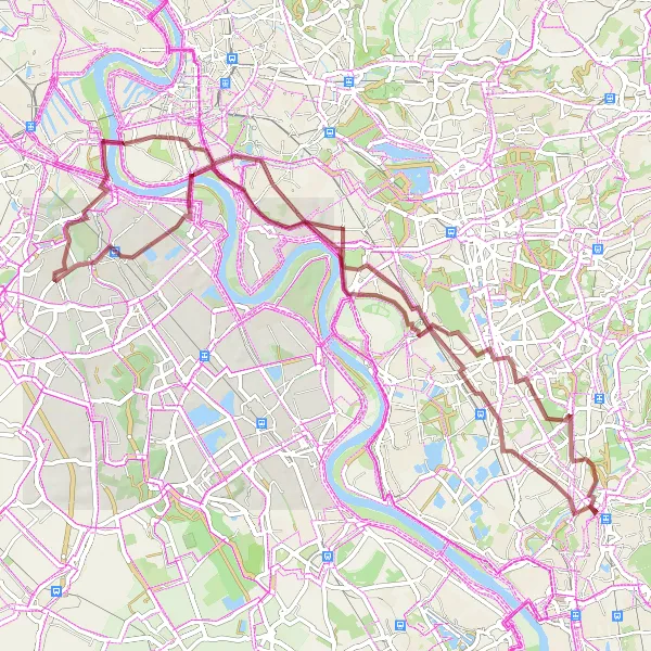 Karten-Miniaturansicht der Radinspiration "Gravel-Abenteuer entlang des Rheins" in Köln, Germany. Erstellt vom Tarmacs.app-Routenplaner für Radtouren