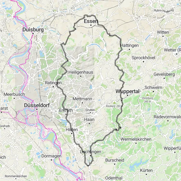 Karten-Miniaturansicht der Radinspiration "Radweg entlang des Rheins und durch das Ruhrgebiet" in Köln, Germany. Erstellt vom Tarmacs.app-Routenplaner für Radtouren