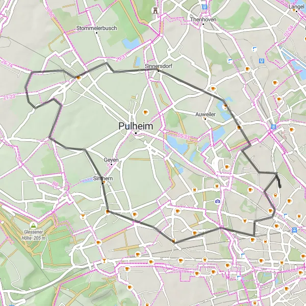 Map miniature of "Scenic Views and Natural Wonders" cycling inspiration in Köln, Germany. Generated by Tarmacs.app cycling route planner